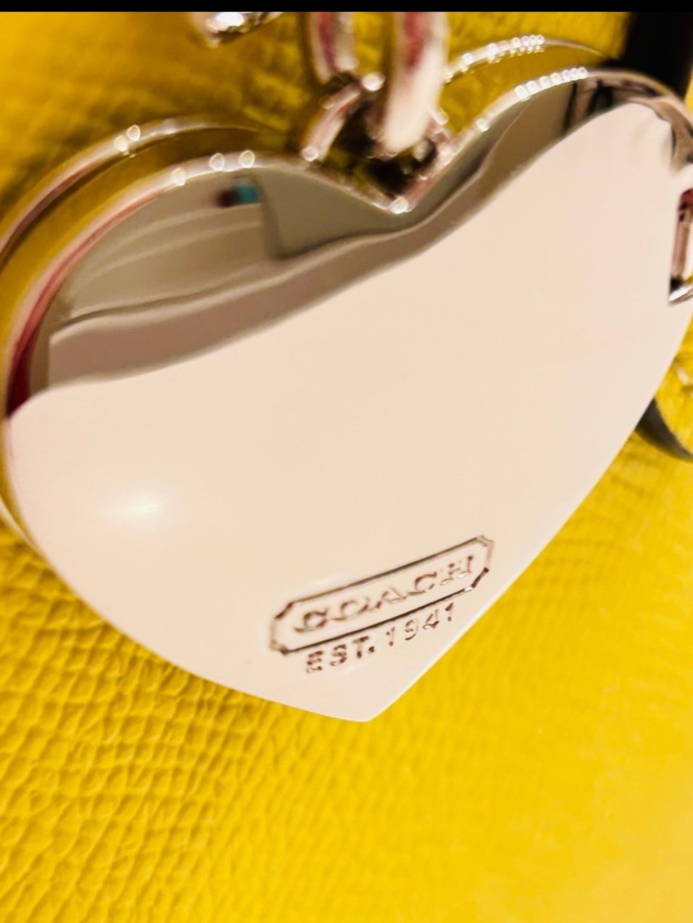 Coach Heart Picture Frame Keychain/ Bag Charm - Gem